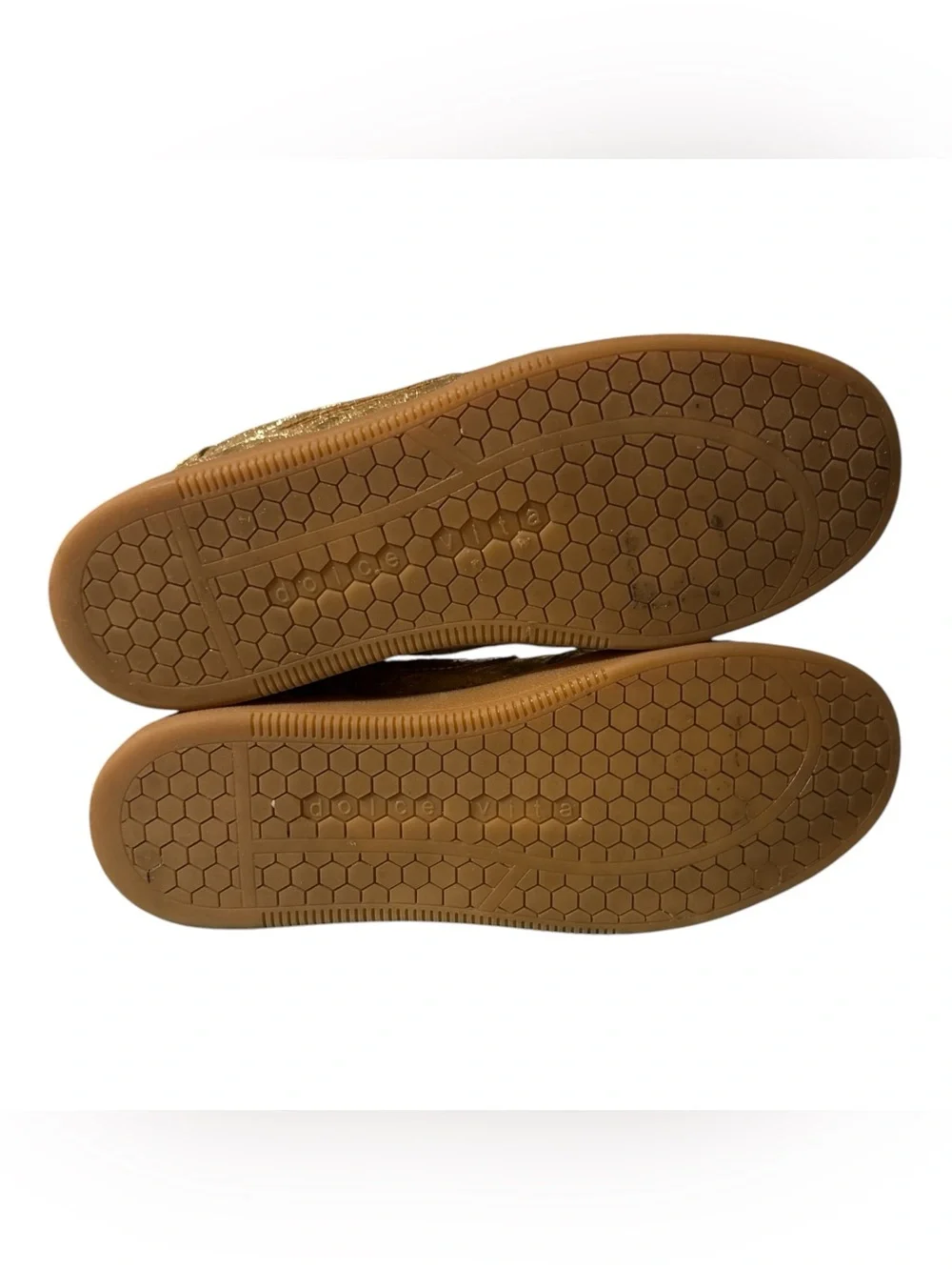Dolce Vita Notice Women’s Gold Distressed Sneakers.
